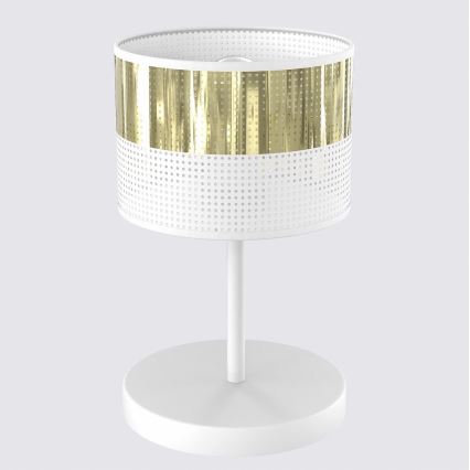 Stona lampa LUX 1xE27/15W/230V bela/zlatna