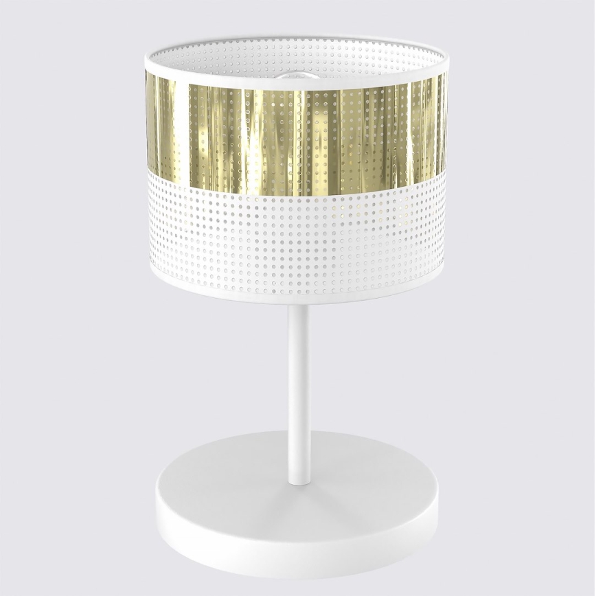Stona lampa LUX 1xE27/15W/230V bela/zlatna