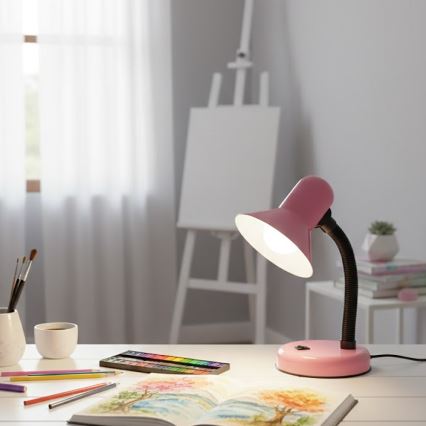 Stona lampa MENTOR 1xE27/15W/230V ružičasta