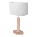 Stona lampa MERCEDES 1xE27/40W/230V 46 cm bela/hrast