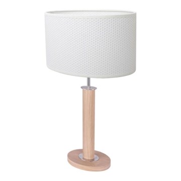 Stona lampa MERCEDES 1xE27/40W/230V 60 cm bela/hrast