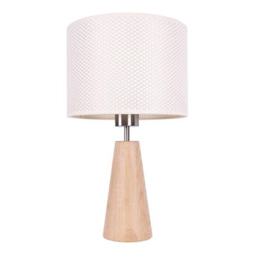 Stona lampa MERCEDES 1xE27/40W/230V prečnik 43 cm krem/hrast