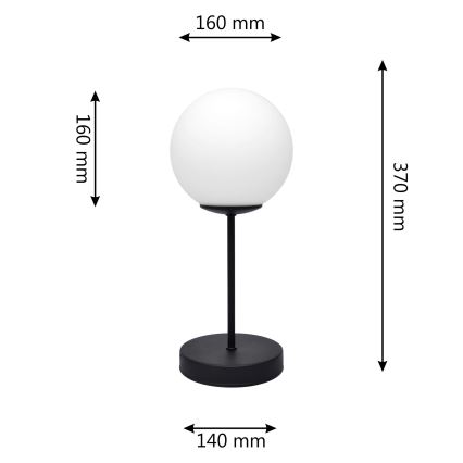Stona lampa MOON 1xE27/15W/230V crna