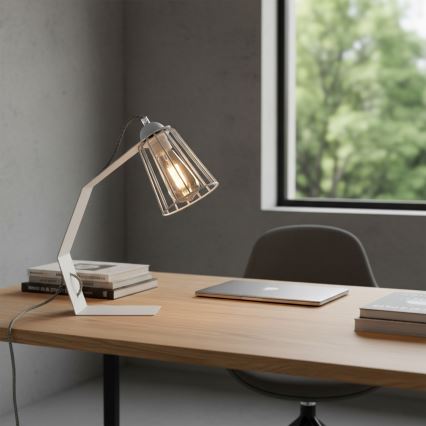 Stona lampa NANDO 1xE27/15W/230V bela