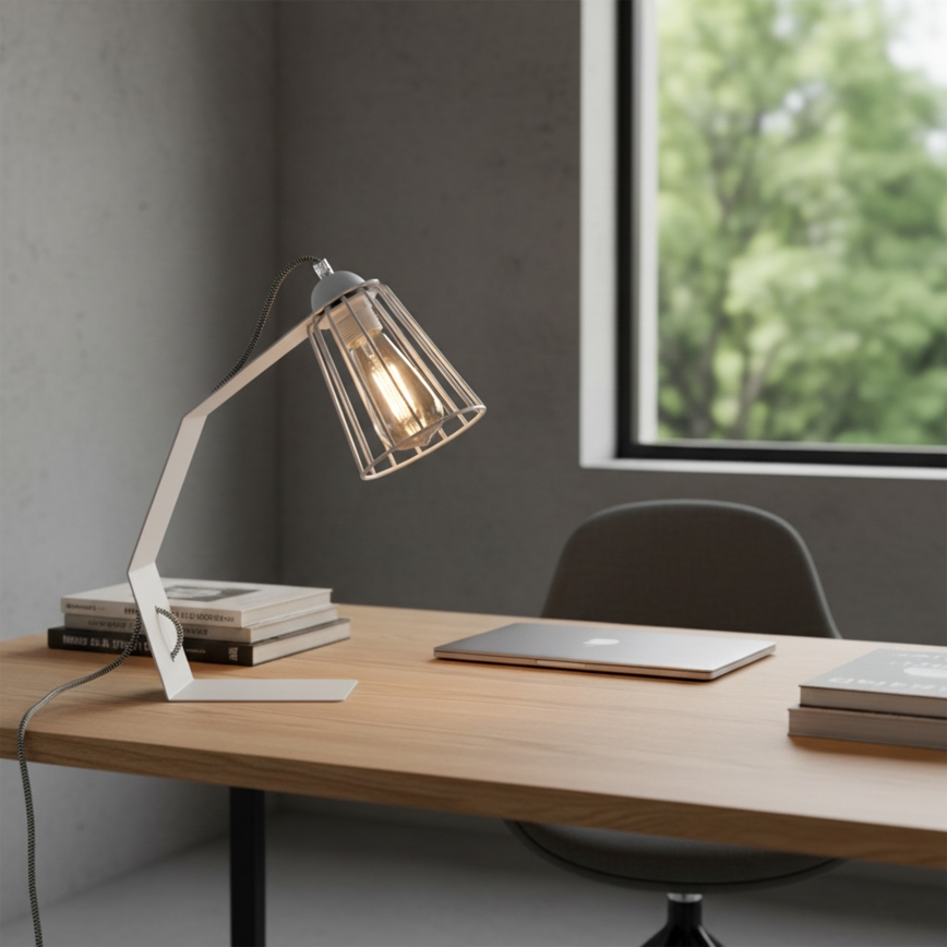 Stona lampa NANDO 1xE27/15W/230V bela