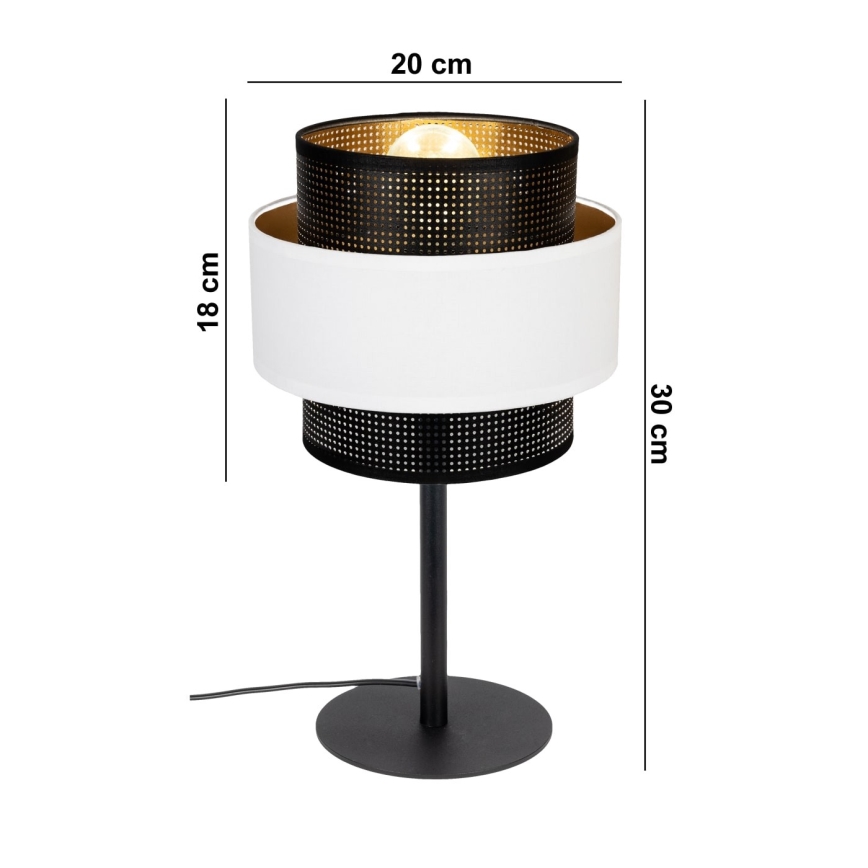 Stona lampa NESS 1xE27/60W/230V crna/bela