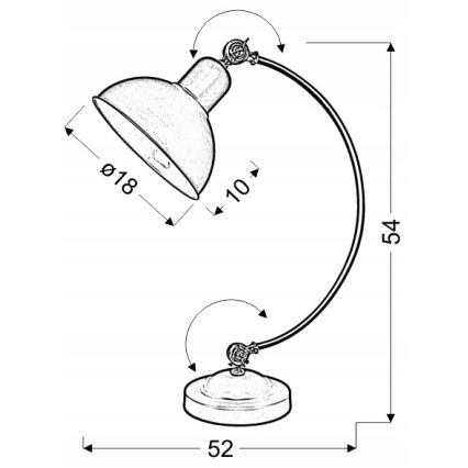 Stona lampa OLD 1xE27/40W/230V bela