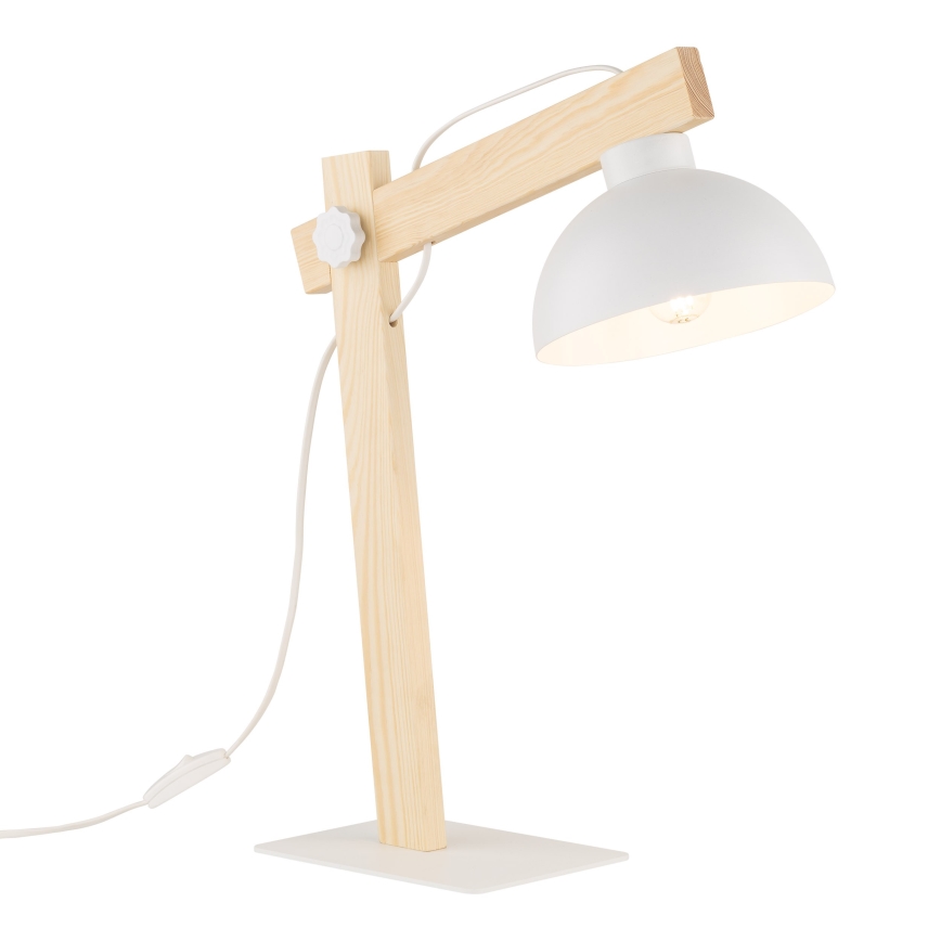 Stona lampa OSLO 1xE27/15W/230V borovina/bela