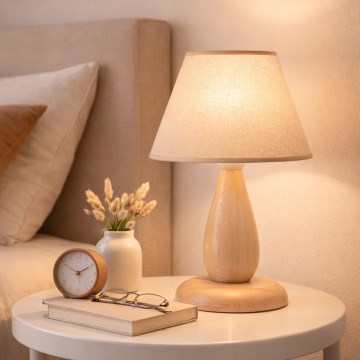 Stona lampa PERA 1xE27/60W/230V bež/buk