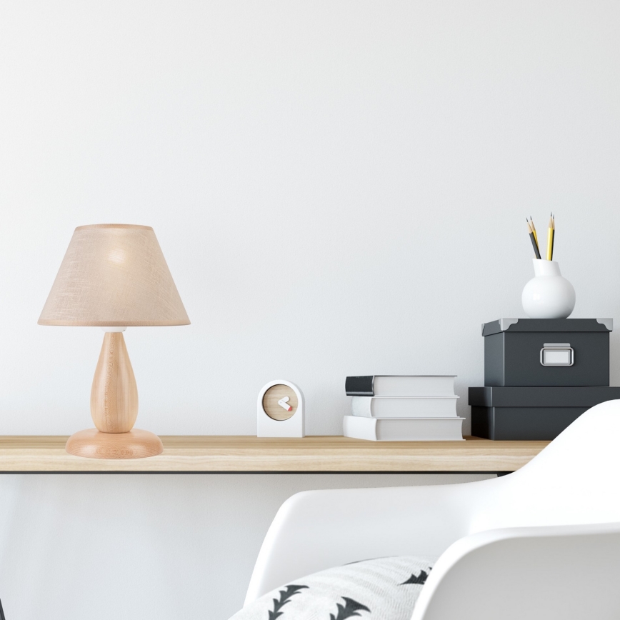 Stona lampa PERA 1xE27/60W/230V bež/buk