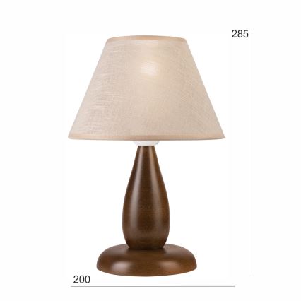 Stona lampa PERA 1xE27/60W/230V tamno braon/bukva