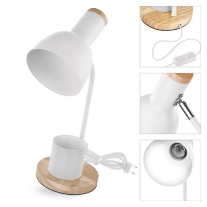 Stona lampa POPPY 1xE27/25W/230V bela