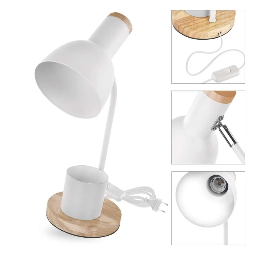 Stona lampa POPPY 1xE27/25W/230V bela