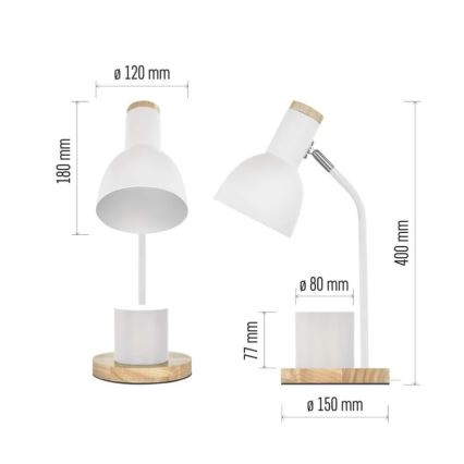 Stona lampa POPPY 1xE27/25W/230V bela
