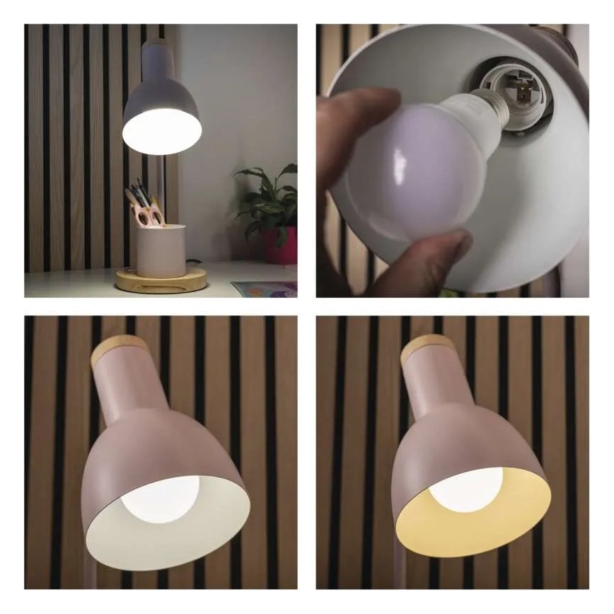 Stona lampa POPPY 1xE27/25W/230V ružičasta