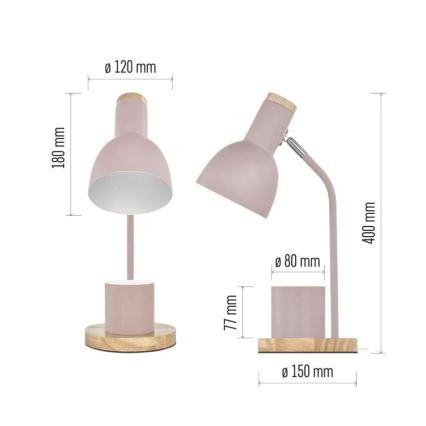 Stona lampa POPPY 1xE27/25W/230V ružičasta