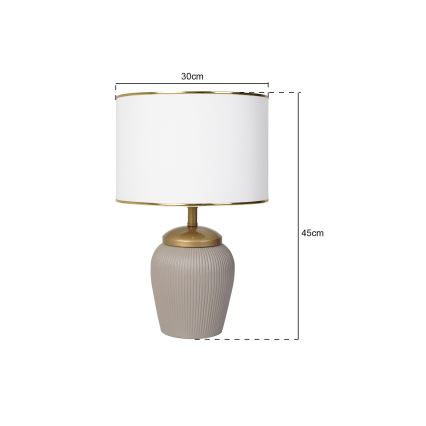 Stona lampa RAMZES 1xE27/40W/230V bela/bež