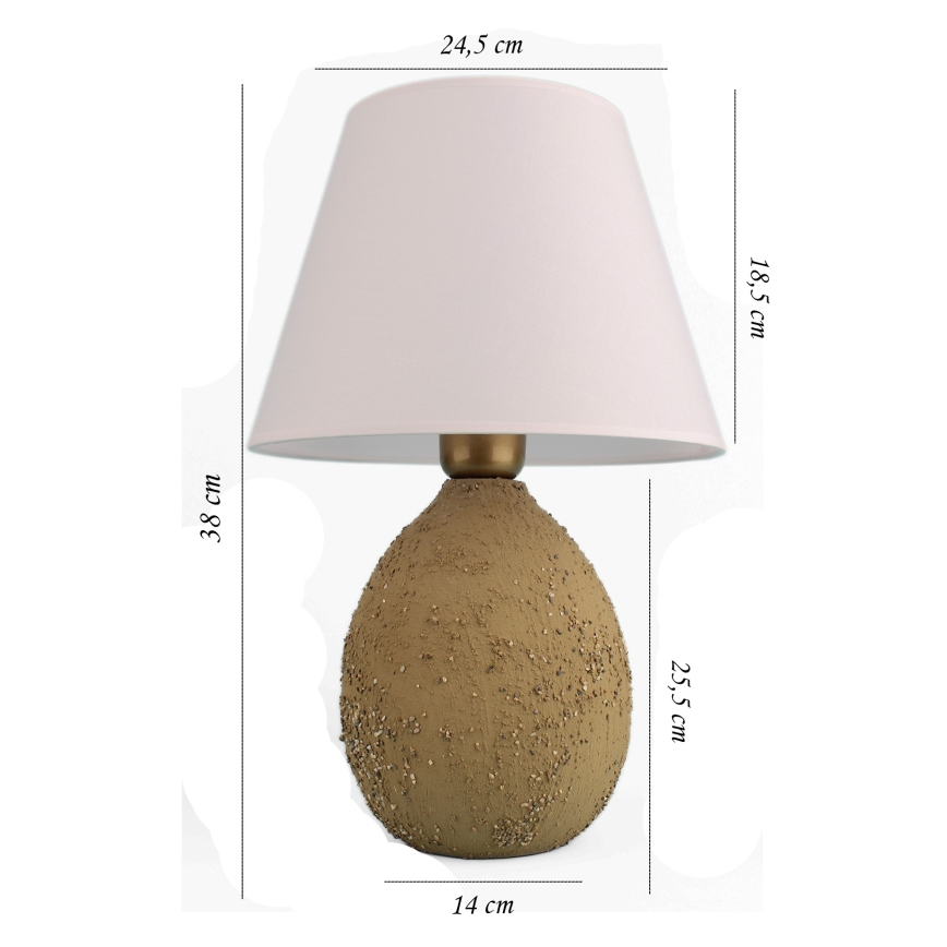Stona lampa RAMZES 1xE27/40W/230V bela/braon