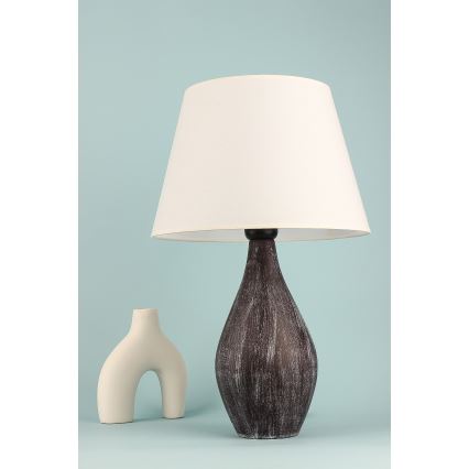 Stona lampa RAMZES 1xE27/40W/230V bela/braon