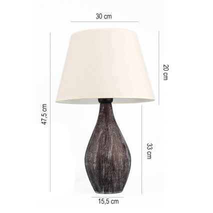 Stona lampa RAMZES 1xE27/40W/230V bela/braon