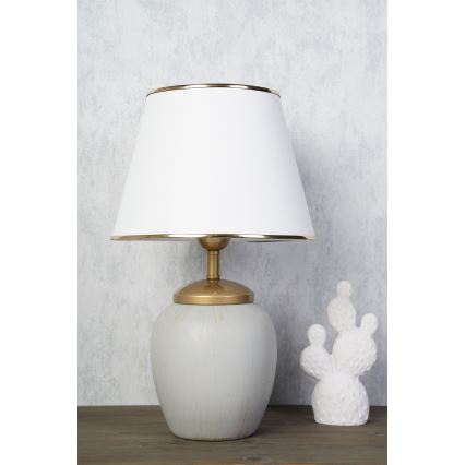 Stona lampa RAMZES 1xE27/40W/230V bela/siva