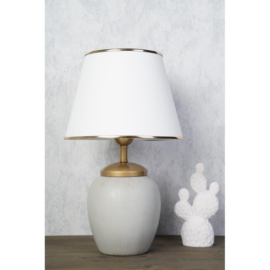 Stona lampa RAMZES 1xE27/40W/230V bela/siva