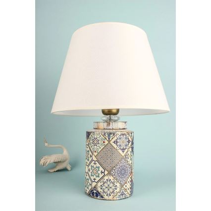 Stona lampa RAMZES 1xE27/40W/230V bela/siva