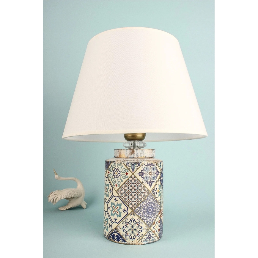 Stona lampa RAMZES 1xE27/40W/230V bela/siva