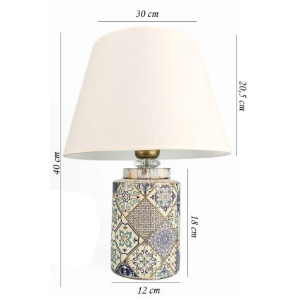 Stona lampa RAMZES 1xE27/40W/230V bela/siva