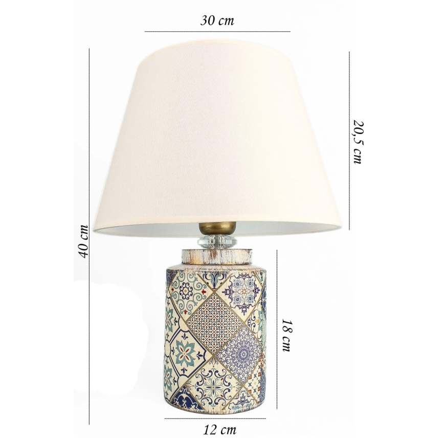 Stona lampa RAMZES 1xE27/40W/230V bela/siva