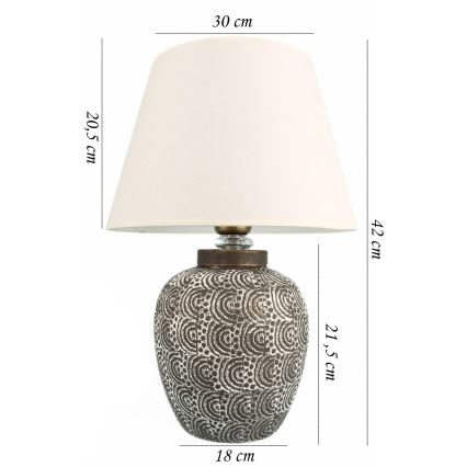 Stona lampa RAMZES 1xE27/40W/230V bela/siva