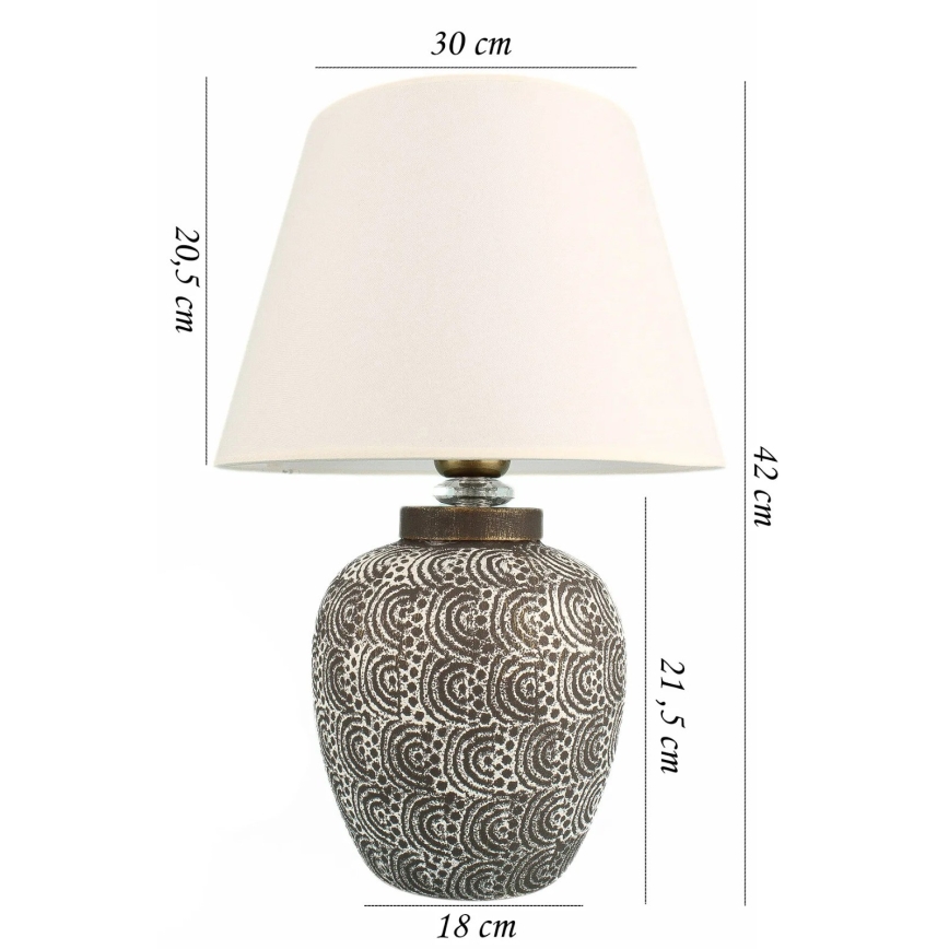 Stona lampa RAMZES 1xE27/40W/230V bela/siva