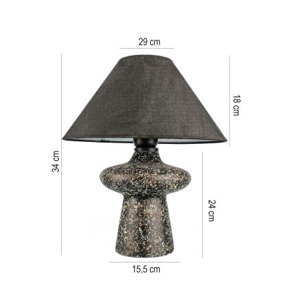 Stona lampa RAMZES 1xE27/40W/230V crna