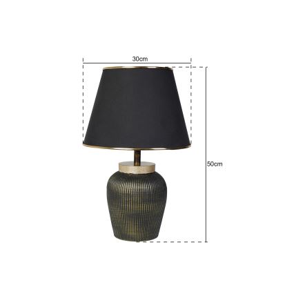 Stona lampa RAMZES 1xE27/40W/230V crna/zlatna
