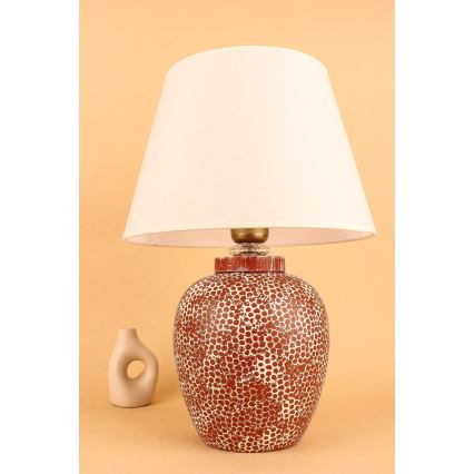Stona lampa RAMZES 1xE27/40W/230V krem/crvena