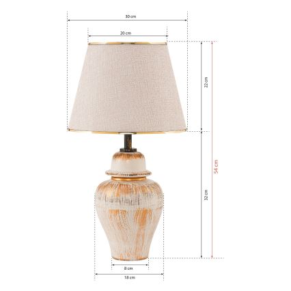 Stona lampa RAMZES 1xE27/40W/230V krem/zlatna