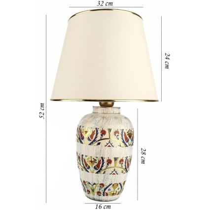 Stona lampa RAMZES 1xE27/40W/230V krem/zlatna