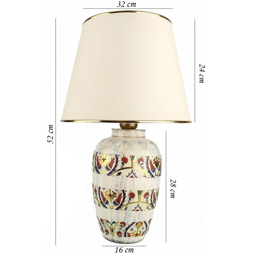 Stona lampa RAMZES 1xE27/40W/230V krem/zlatna