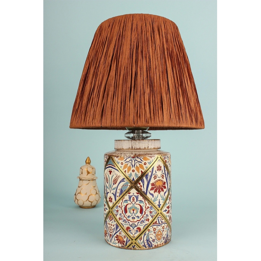 Stona lampa RAMZES 1xE27/40W/230V rafija