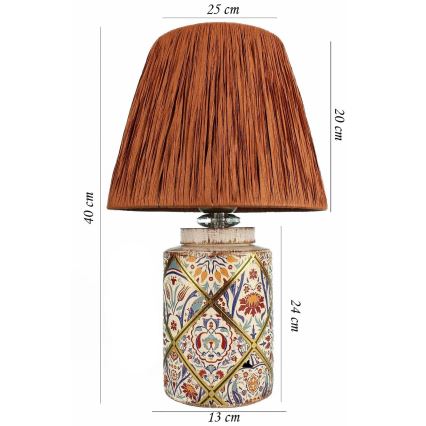 Stona lampa RAMZES 1xE27/40W/230V rafija