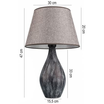 Stona lampa RAMZES 1xE27/40W/230V siva