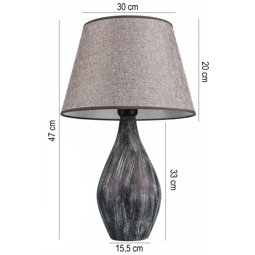 Stona lampa RAMZES 1xE27/40W/230V siva