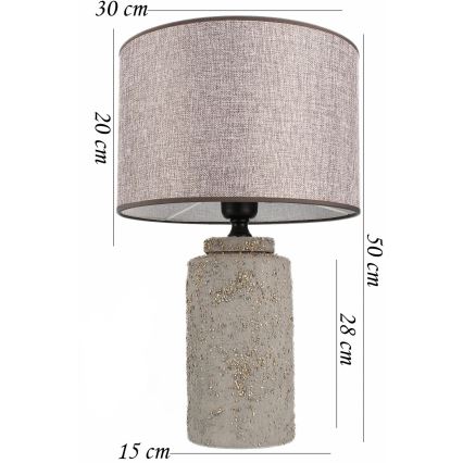 Stona lampa RAMZES 1xE27/40W/230V siva
