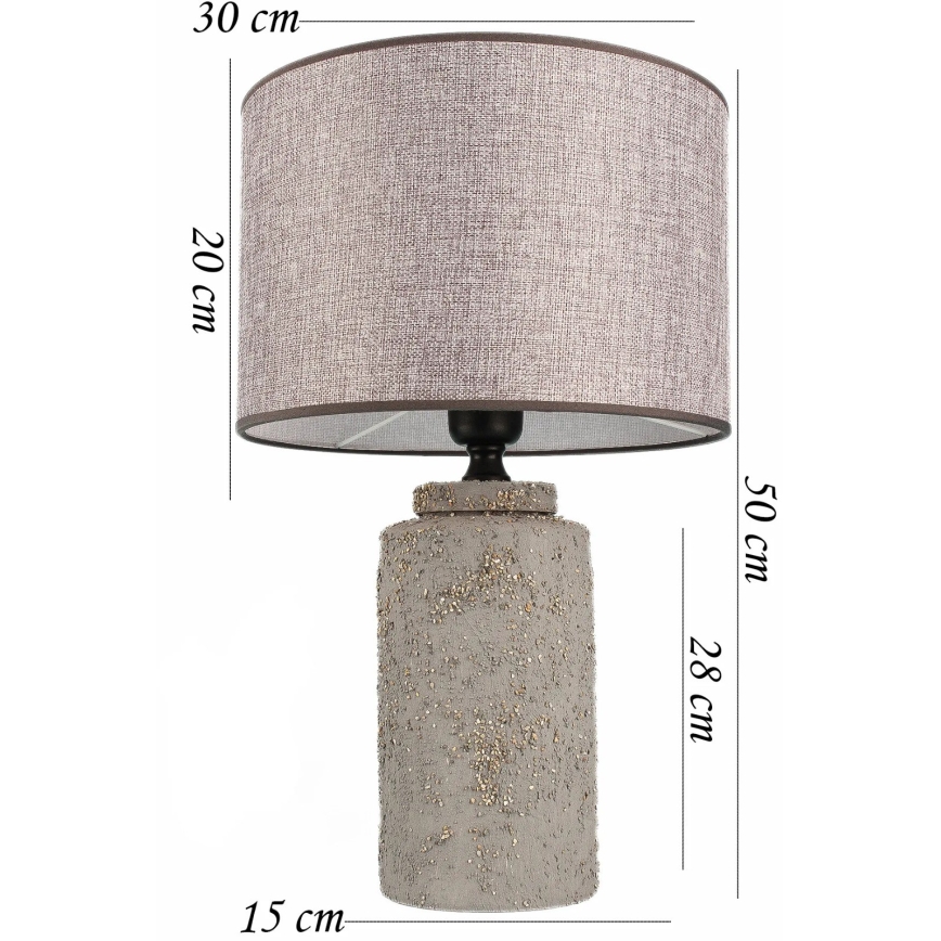 Stona lampa RAMZES 1xE27/40W/230V siva