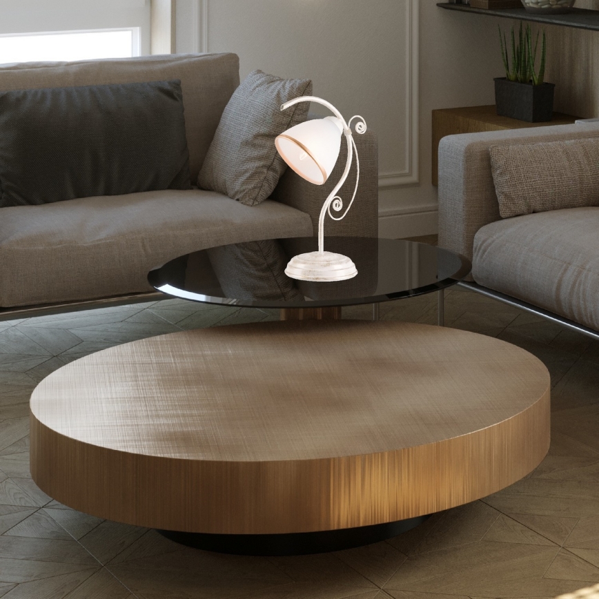 Stona lampa RETRO II 1xE27/60W/230V bela patina