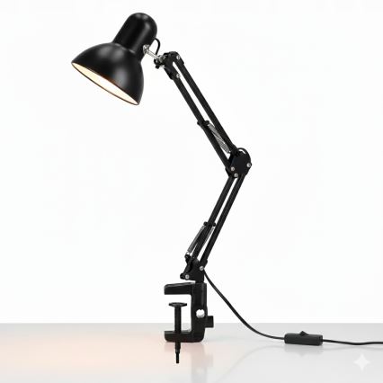 Stona lampa sa stezaljkom 1xE27/60W/230V crna