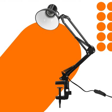 Stona lampa sa stezaljkom 1xE27/60W/230V crna
