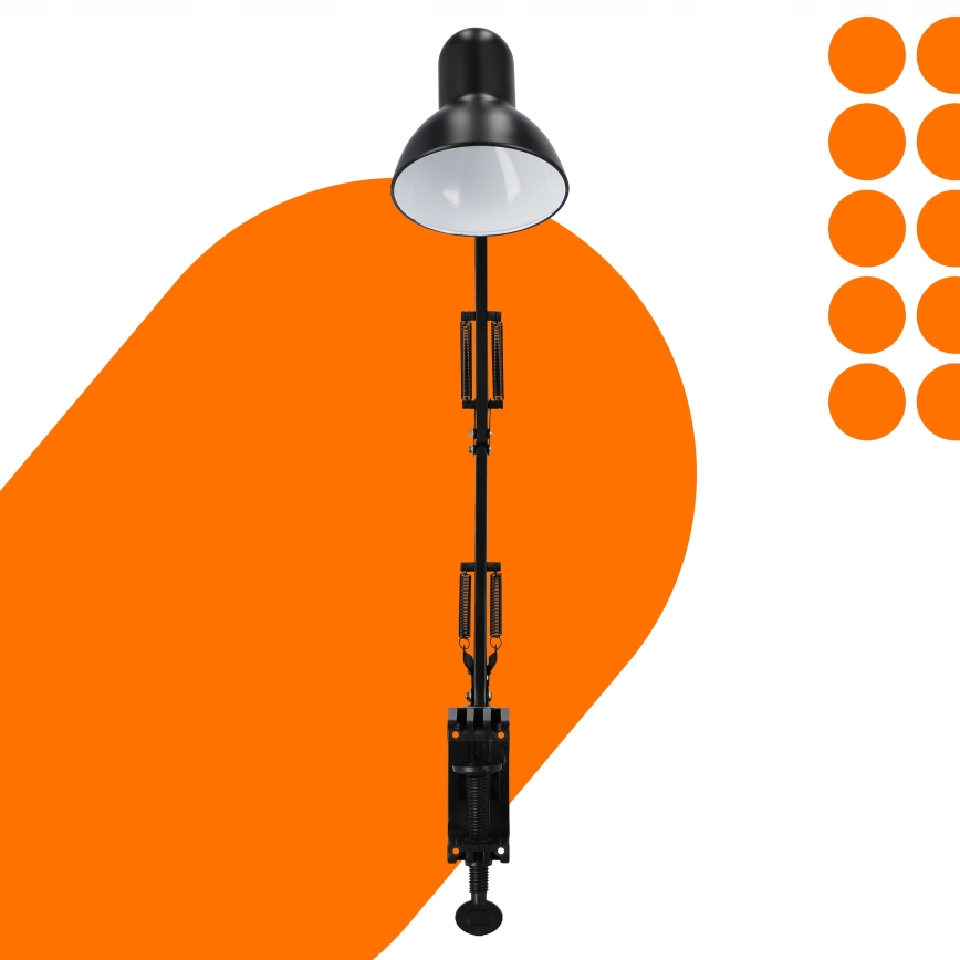 Stona lampa sa stezaljkom 1xE27/60W/230V crna
