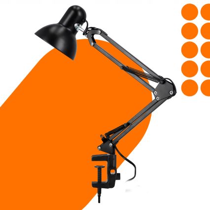 Stona lampa sa stezaljkom 1xE27/60W/230V crna