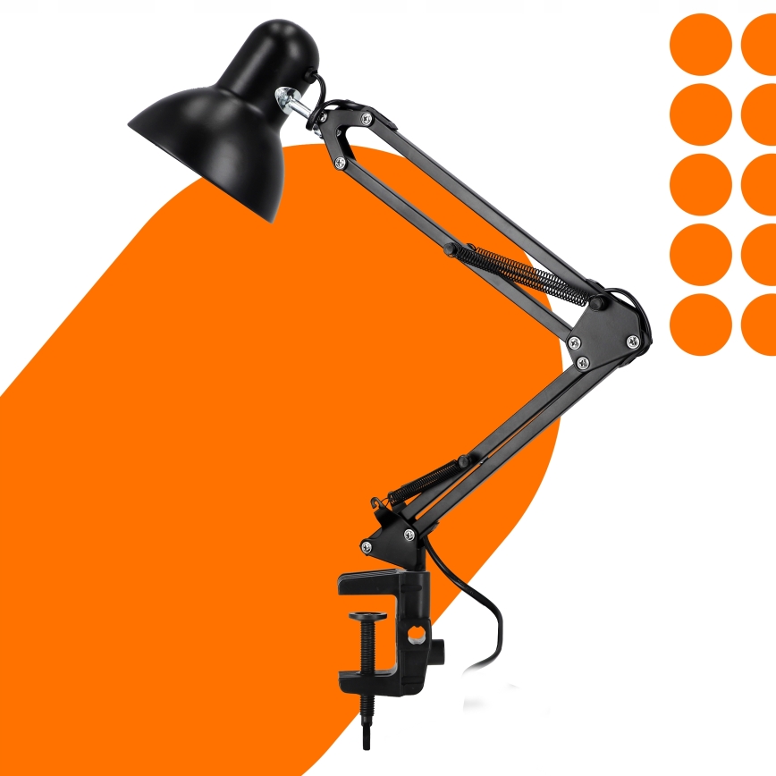 Stona lampa sa stezaljkom 1xE27/60W/230V crna